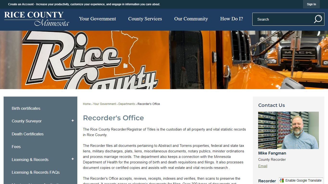 Recorder's Office | Rice County, MN